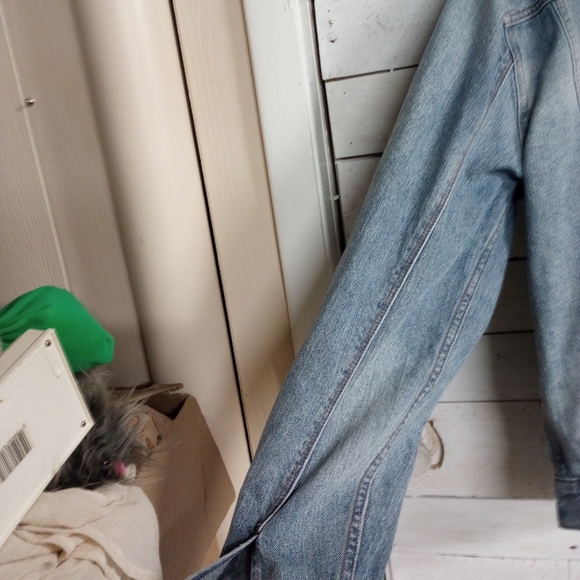 Vintage Express Men's Jeans Denim Jacket Size Medium Light Blue Distressed Jean - Picture 8 of 10